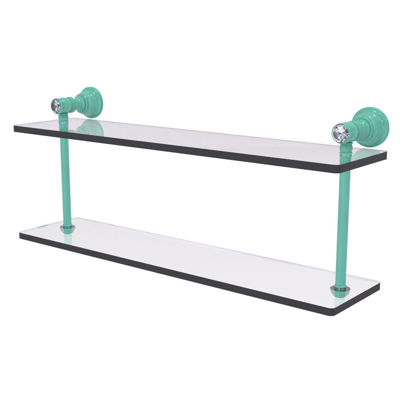 Tablette flottante 2 pièces Carolina, H 9,2 po x l 22 po x P 5,6 po, Vert écume de mer