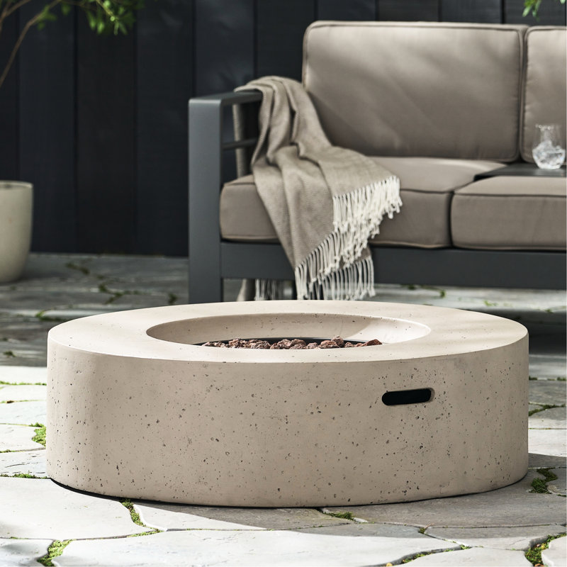 50,000 Concrete Fire Pit, Grey - Flame Guard Fireplace Protector
