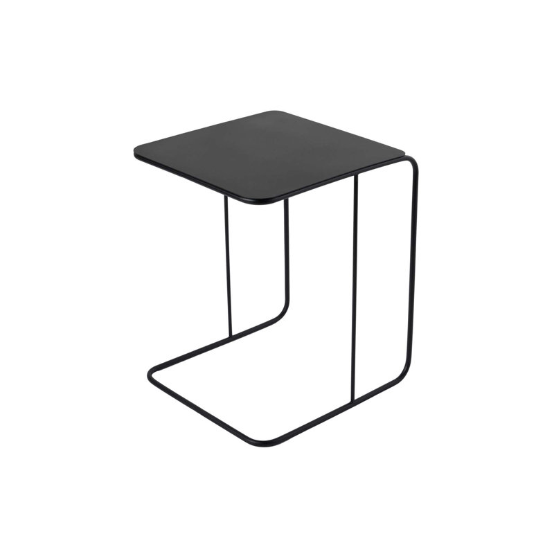 Table d'appoint moderne en métal noir 18,5 po x 18,1 po x 22,4 po | Fabrication 100% métal durable | Design industriel élégant pour le salon et la chambre à coucher | Parfait pour les petits espaces et les décors contemporains