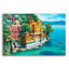 Rosecliff Heights «Domina Beach Portofino Italy» par John Zaccheo, art mural en verre acrylique, 36 po x 24 po
