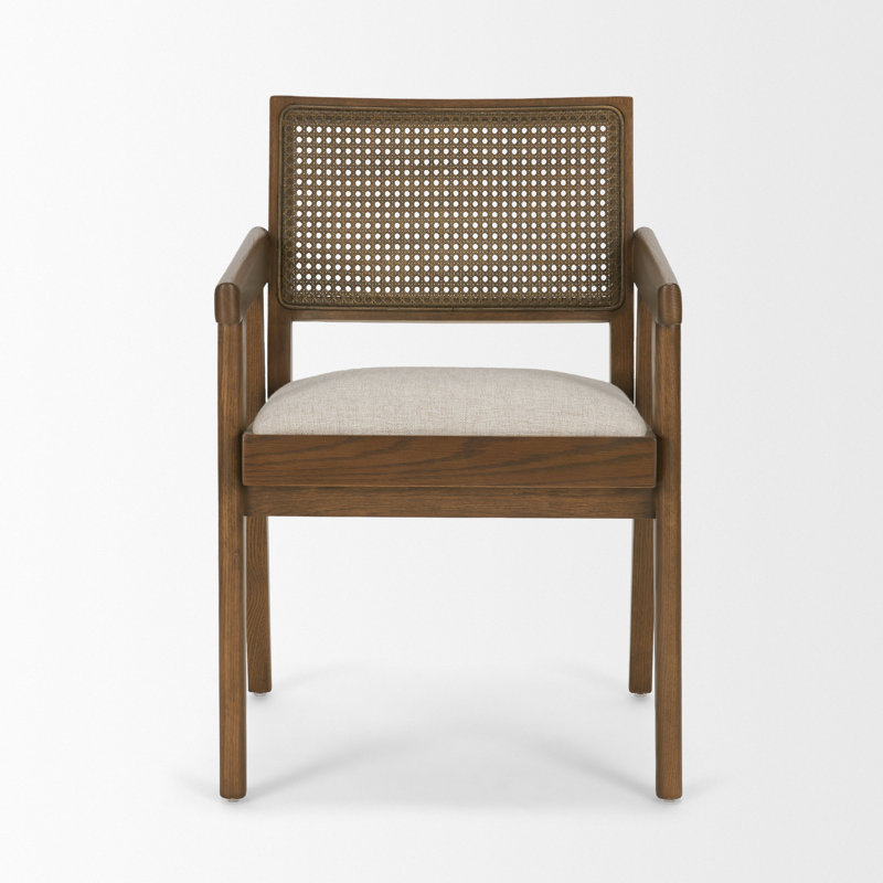 Fauteuil de salle à manger Timothy, Crème/brun