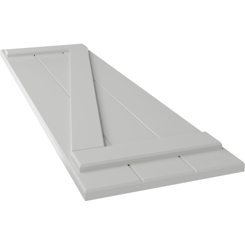 Volets en PVC True Fit, Gris tempête de grêle, 16.125", 38"