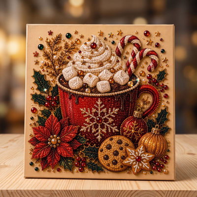 Décoration de Noël, ensemble d'art pour perle pour adultes avec cadre, bricolage, décoration murale, débutant, cadeau de fête