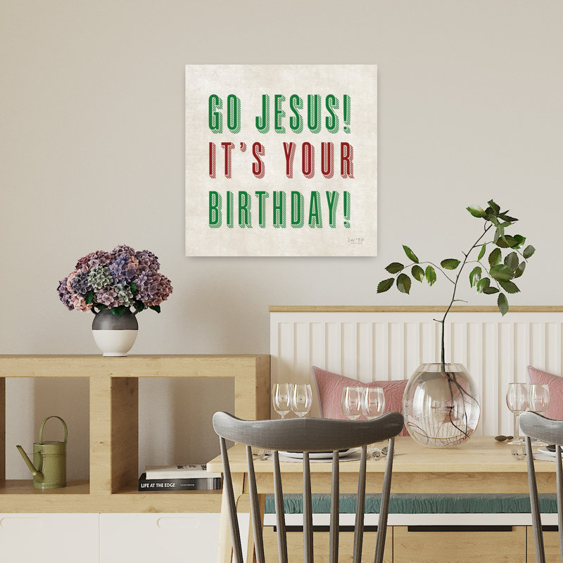 «Go Jesus», art contemporain abstrait fantaisiste, H 18 po x l 18 po