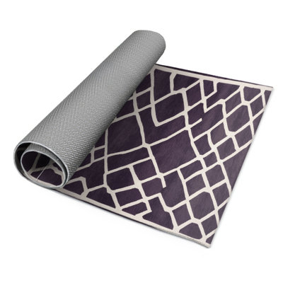 Trellis Purple Indoor and Outdoor Area Rug