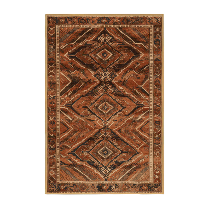 Tapis brun lavable à la machine, Rectangle de 5 pi x 8 pi