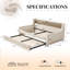  Lit de jour à oreilles avec lit gigogne à oreilles, crème-251552128