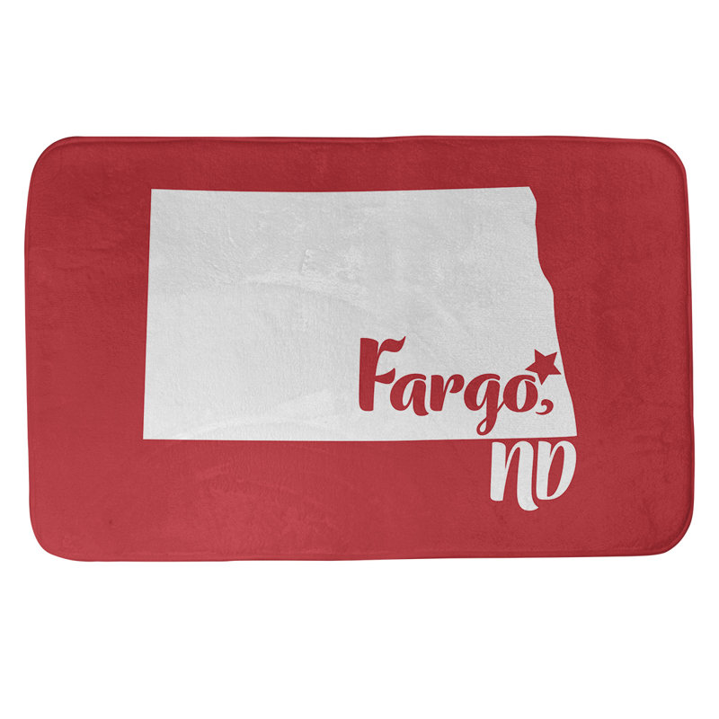 Memory Foam Non-Slip Bath Rug, 17" W x 21" L, Blue, Fargo North Dakota