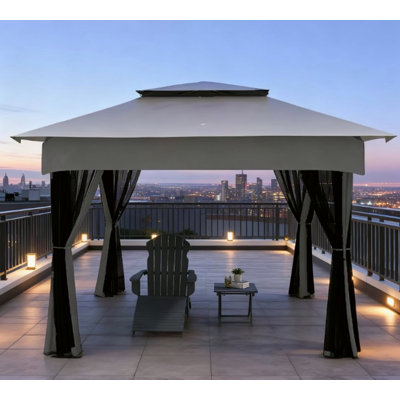 Pavillon de jardin pliable facile à installer, abri de jardin escamotable avec filet à fermeture éclair, sac de transport