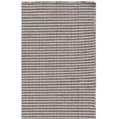 Natura Hand Woven Wool/Cotton Solid Color Rug in Charcoal/Ivory