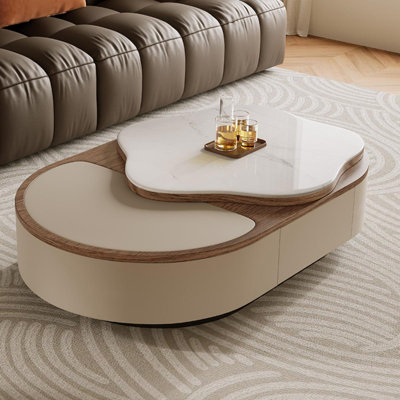 Table basse en cuir 47,24 po