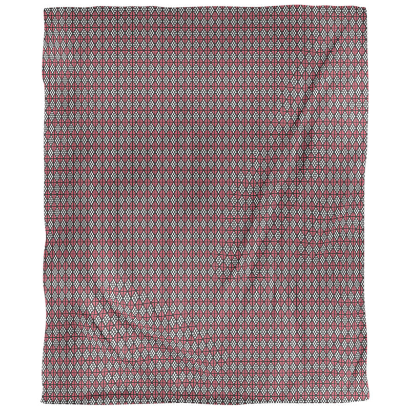 Tissu diamants, Rouge, L 58 po x l 36 po, Sergé de coton