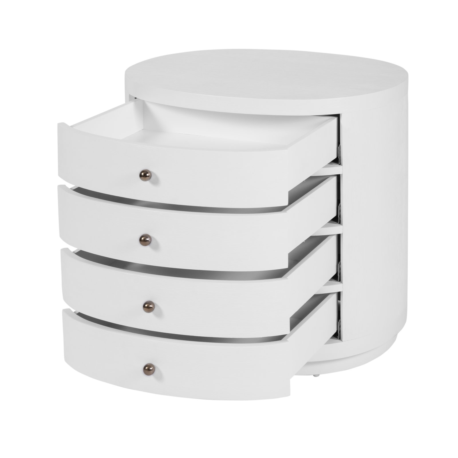 Celine 4-Drawer Acacia Nightstand, Textured White
