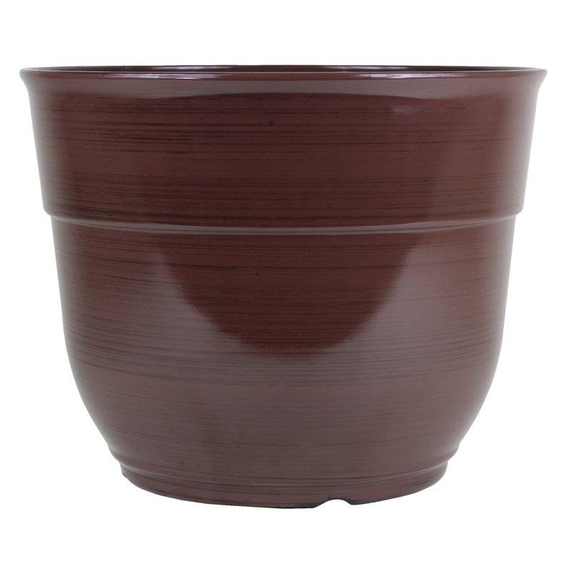 Maisonette Round Pot Planter with Drainage Holes, Dark Brown