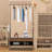 Bamboo Garment Rack with Drawer and Hooks, Freestanding Clothes Rack for Entryway, Bedroom