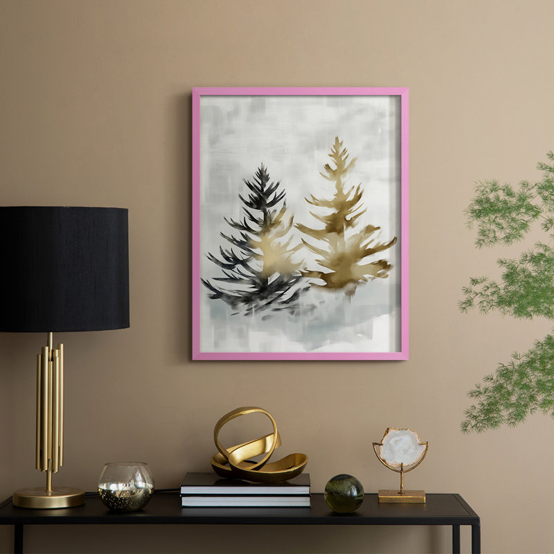 Reproduction encadrée - bois massif, H 11 po x l 9 po, Rose