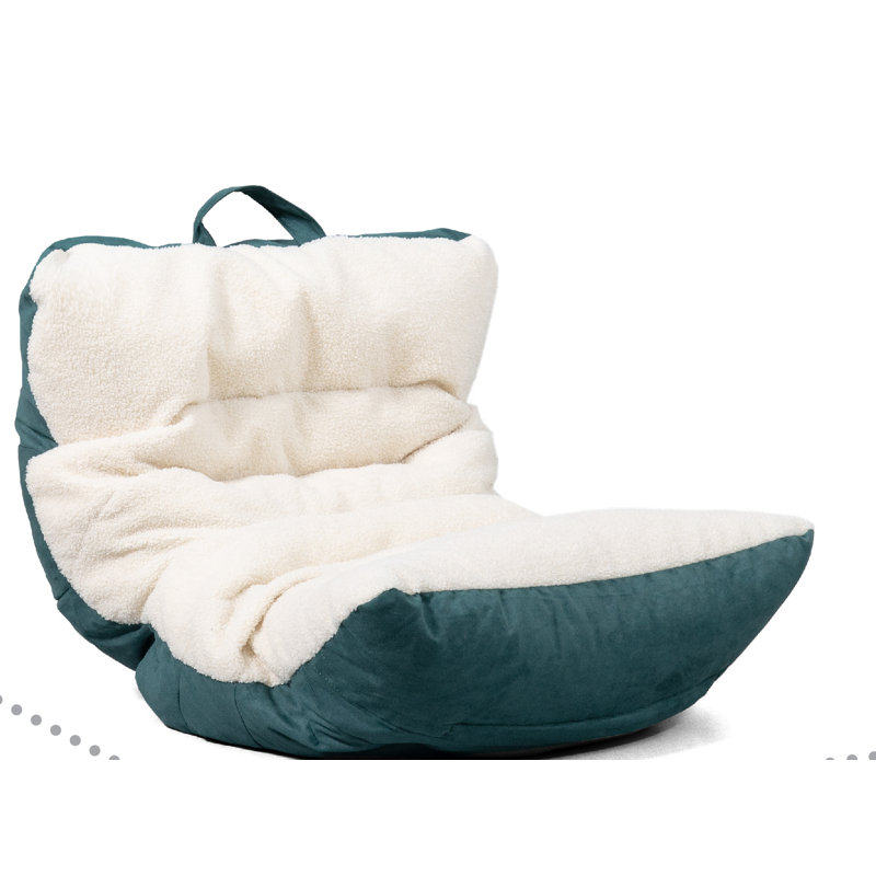 Big Joe Roma Kid's Oat Sherpa Bean Bag Chair, Green 100% Polyester