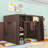 Queen Size Multifunctional Wooden Loft Bed with Integrated Storage and Ladder-1178636353
