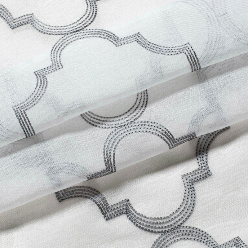 Lillias Sheer Curtain Pair, Gray