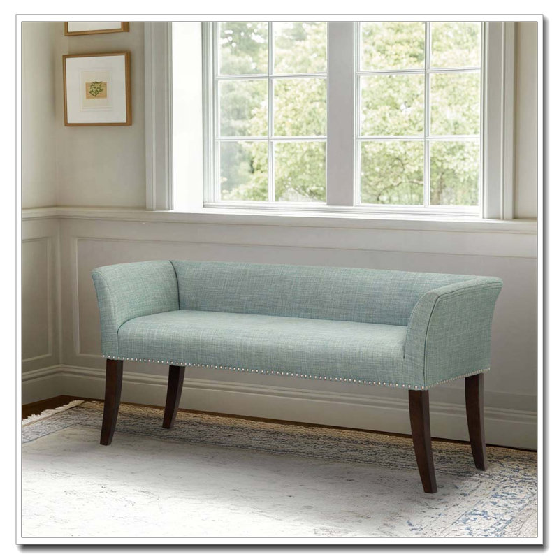 Banc rembourré Welburn bleu sarcelle, Sarcelle