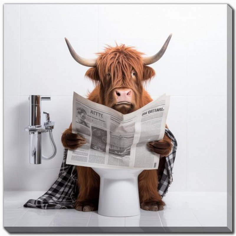 Artful Highland Bath Canvas Art, 24" H x 24" W