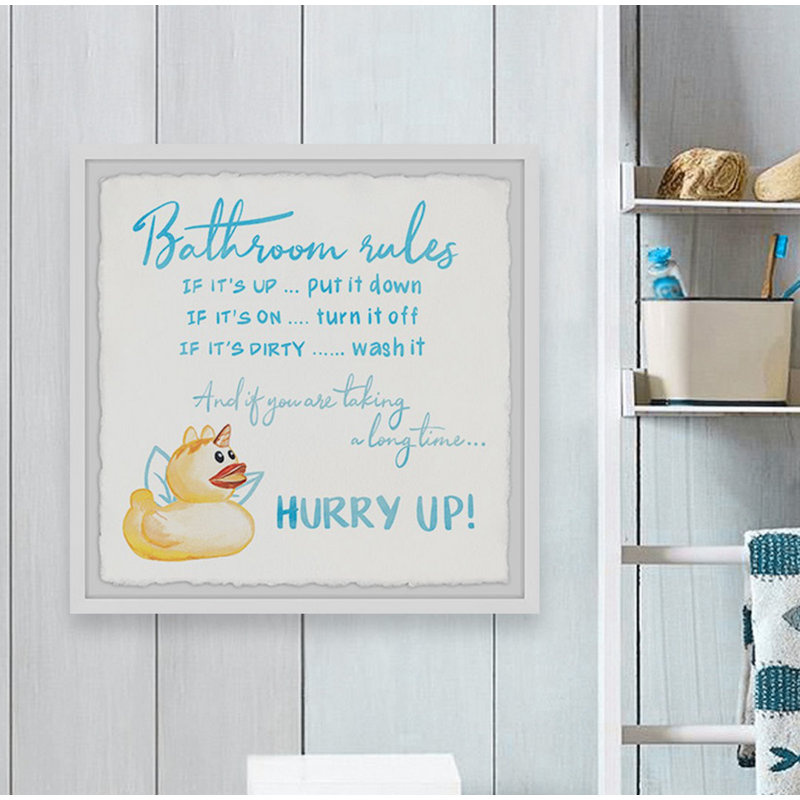 Duck Rules - Single Picture Frame Print, 30cm H x 30cm W x 3.81cm D