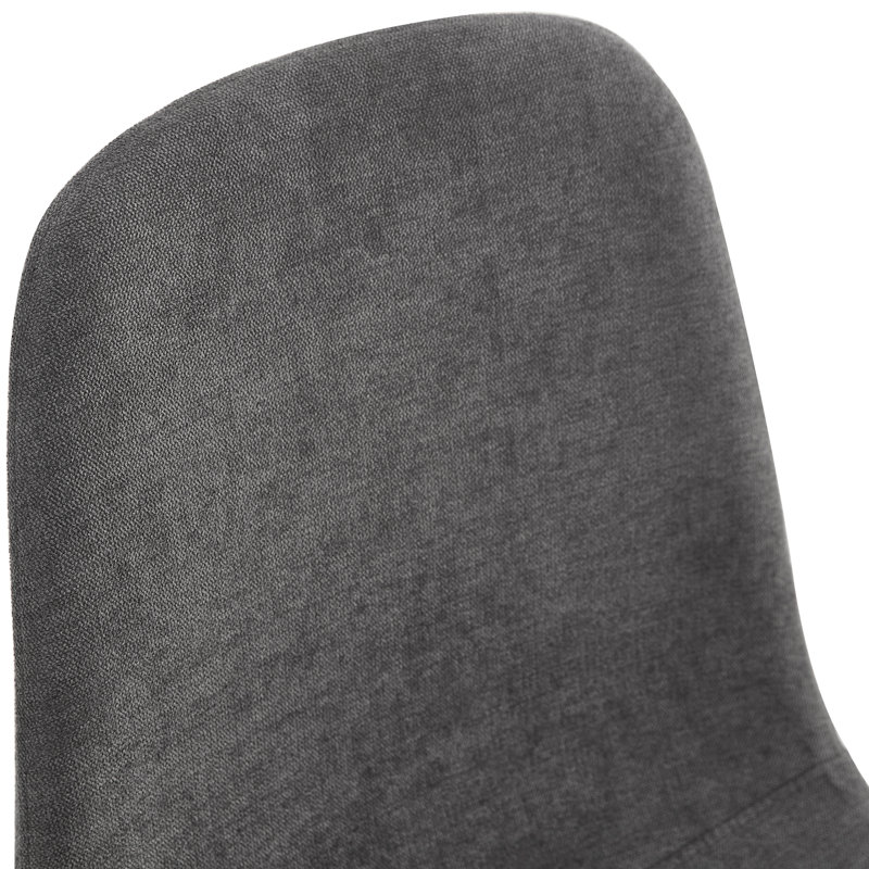 Ensemble de 4 chaises de salle à manger modernes gris foncé, tissu en lin revêtu d'un dossier entièrement assemblé, siège confortable à haut rebond, convient à la cuisine, à la salle à manger et au café