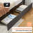 King Size Bed Frame with 2 Storage Drawers and Charging Station, Linen Upholstered Platform Bedframe with Storage Headboard, No Box Spring Needed, Noise Free, Easy Assembly, Grey-1630373721