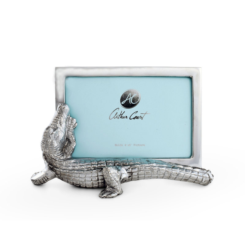 Alligator Silver Metal Embossed Picture Frame