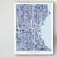 « milwaukee wisconsin city map blue », impression sur toile tendue-1883998717