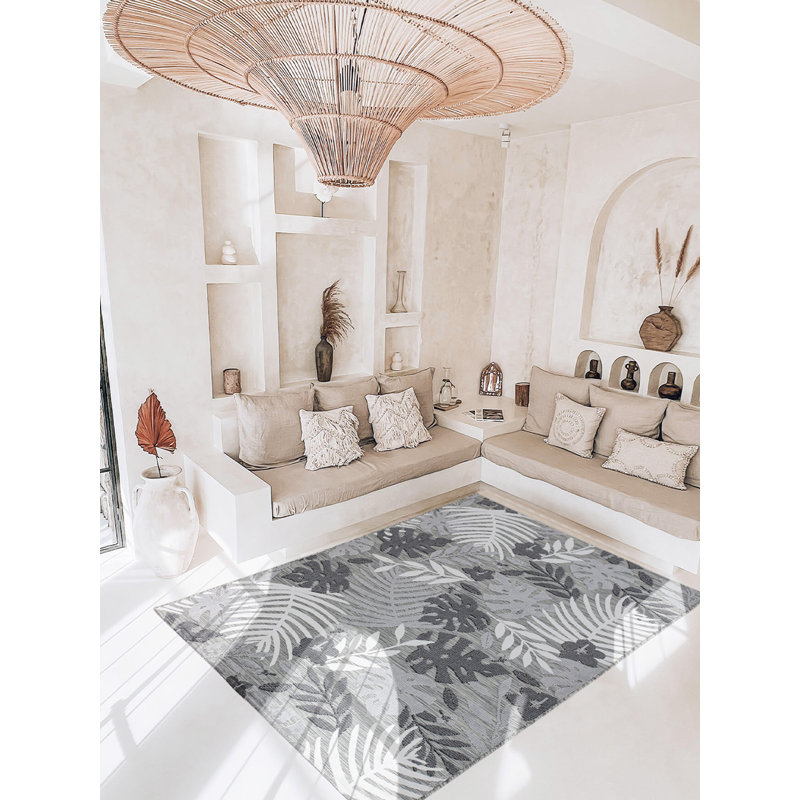 Renyah Floral Machine Made Indoor / Outdoor Area Rug, Rectangle 117 x 180cm