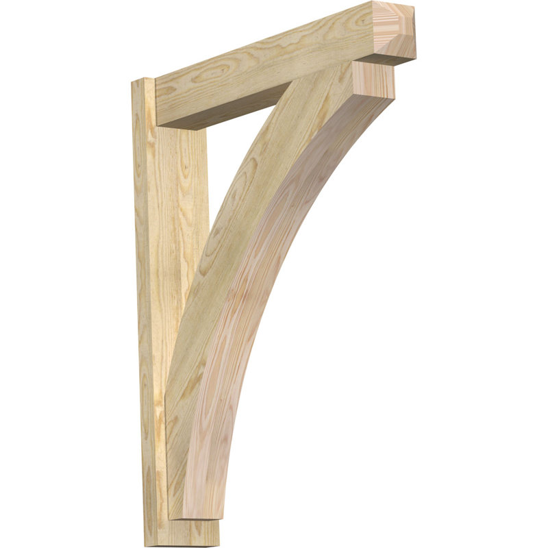 Thorton Craftsman Rustic Wood Outlooker, 8" W Douglas Fir (Rough Sawn),  32" D x 38" H 