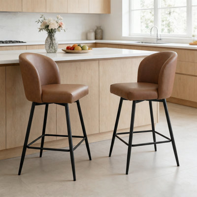 360°Swivel Barstool Counter Height Barstools with Back