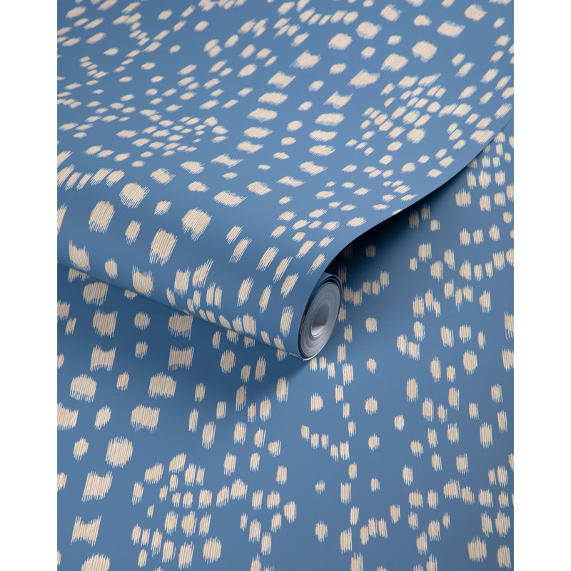 La Menagerie Les Touches Reverse Animal Print Wood Pulp Blend Pretrimmed Roll, Blue