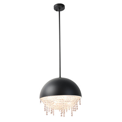 Luminaire suspendu moderne en cristal avec 6 douilles G9, abat-jour en métal, ampoules non incluses