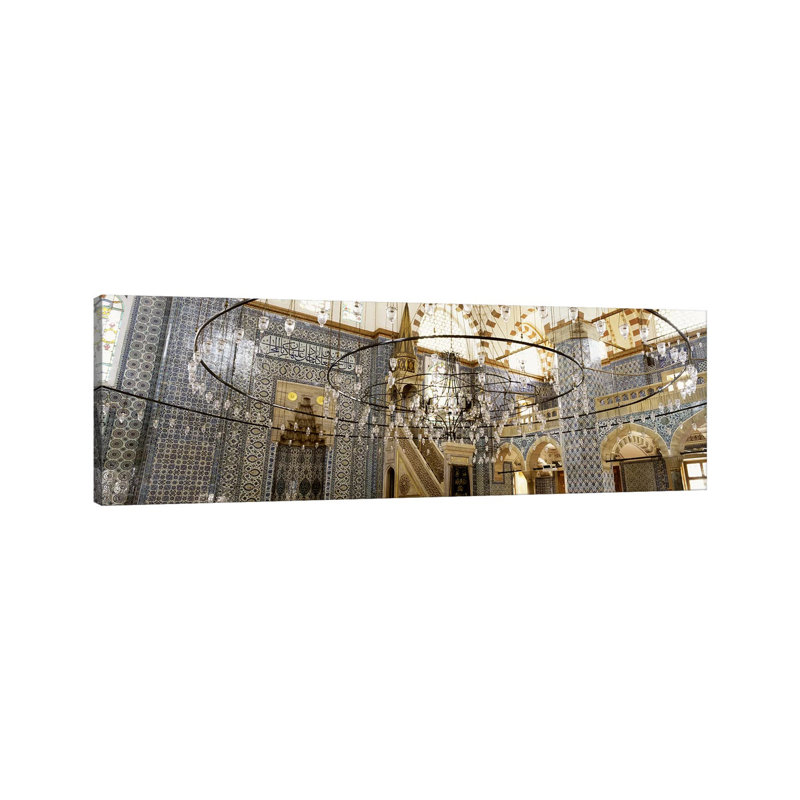 Interiors Of A Mosque, Rustem Pasa Mosque, Istanbul, Turkey - Wrapped Canvas Panoramic Print