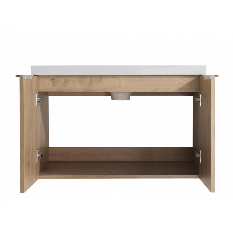Meuble-lavabo à fixation flottante avec lavabo, 30", Chêne