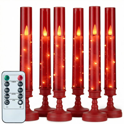 6PCS Flameless Candles with Timer