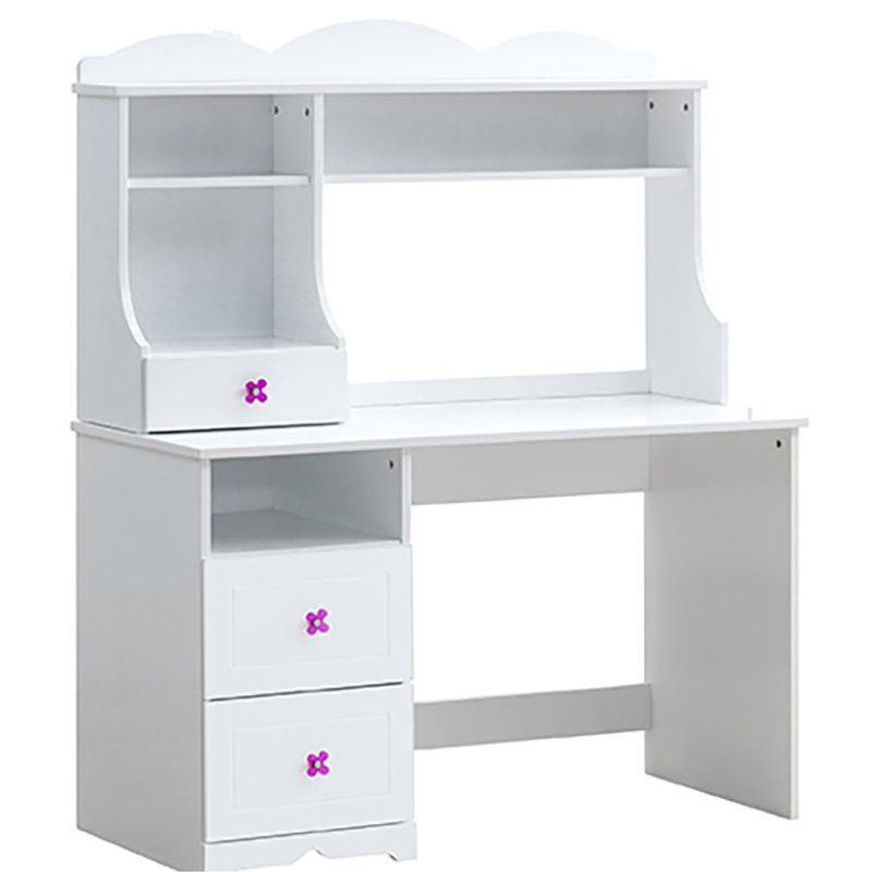Bureau blanc avec deux fentes pour tiroir