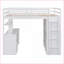 Bois de pin pleine grandeur & amp; Armoire lit en MDF avec tiroirs et bureau blanc-1104396638-1104396635