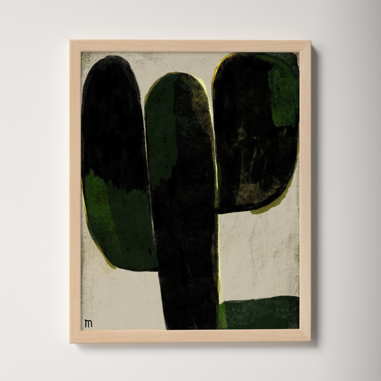 Succulent #1 by StudioM, 25" H x 20" W x 1.25" D, Brown