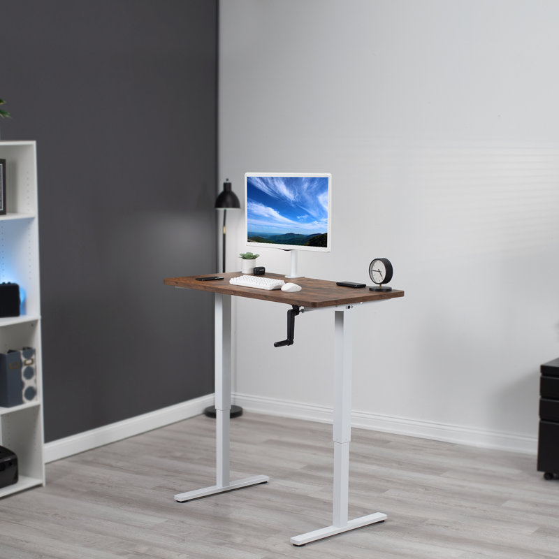 Bureau manuel à hauteur réglable, Noir, L 43 po