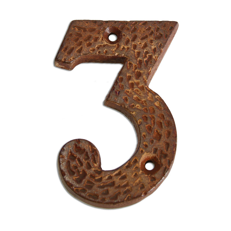 Numéro de maison 3 po, Rouille, 3