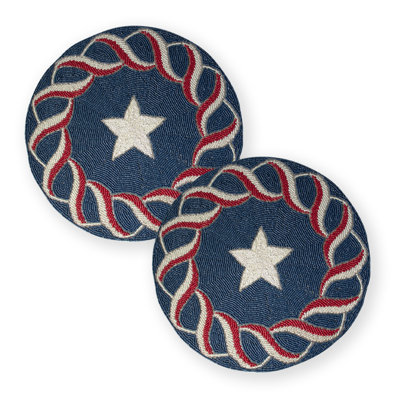 Napperon patriotique rond avec perles USA