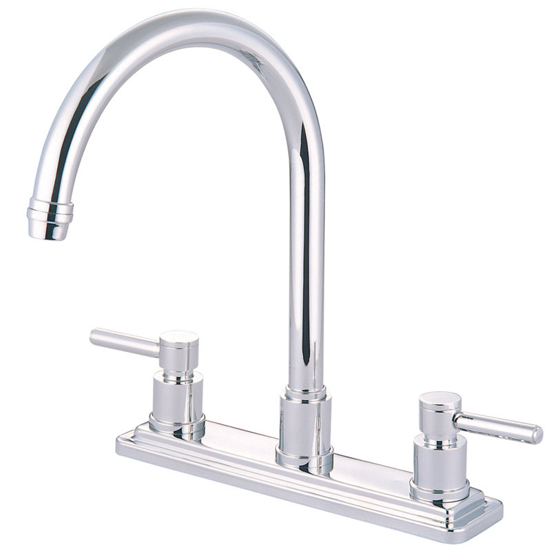 Robinet de cuisine à poignée double Concord, Chrome poli
