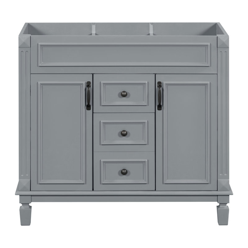 Meuble-lavabo 36 po sans lavabo supérieur, armoire seulement, armoire de rangement moderne avec 2 portes à fermeture douce et 2 tiroirs