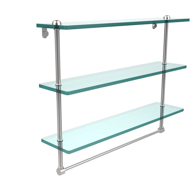 Étagère 3 pièces avec barre à serviettes Gober, 22 po, Chrome satiné