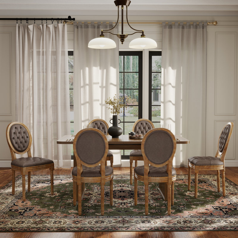 Ensemble de salle à manger Mid-Century, Brun, Table, 6 chaises