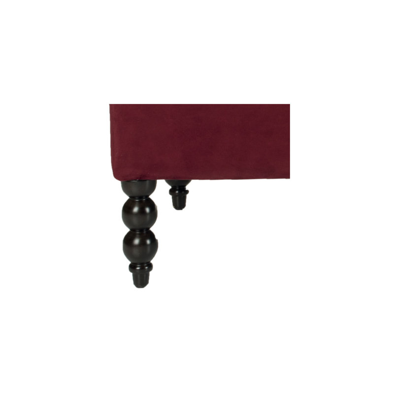 Velvet Ottoman, Red Velvet Fabric