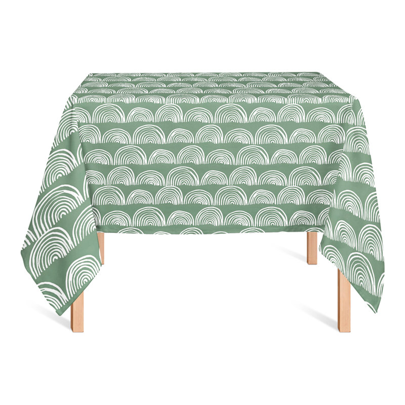 Nappe demi-cercle à motif vert 2, Vert